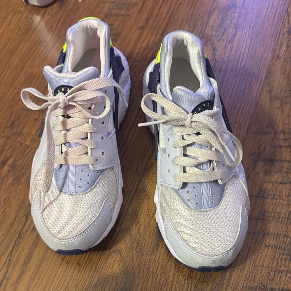 Nike Huarache Sneakers - White, Blue, and Yellow